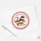 Gepersonaliseerd Chinees Nieuwjaar (Schattige Jong Ronde Sticker (Envelop)