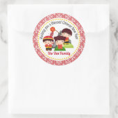 Gepersonaliseerd Chinees Nieuwjaar (Schattige Jong Ronde Sticker (Tas)