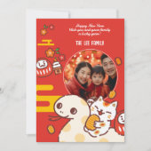 Gepersonaliseerd Chinees Nieuwjaar van de Slang Feestdagenkaart (Voorkant)
