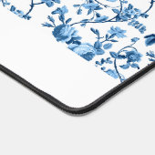 Gepersonaliseerd chique  blauw Roos bloemig Bureaumat (Hoek)