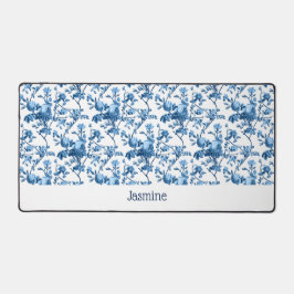 Gepersonaliseerd chique  blauw Roos bloemig Bureaumat