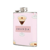 Gepersonaliseerd chique espresso cocktailpatroon heupfles (Links)