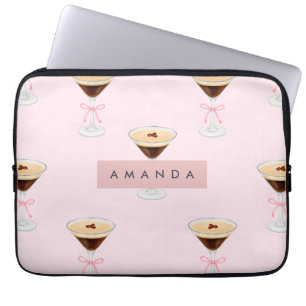 Gepersonaliseerd chique espresso cocktailpatroon laptop sleeve