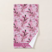 Gepersonaliseerd chique roze glam luxe patroon bad handdoek (Handdoek)