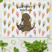 Gepersonaliseerd chocolade laboratorium dat ijskap theedoek (Gevouwen)