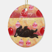 Gepersonaliseerd chocolade laboratorium — Kerstmis Keramisch Ornament (Links)