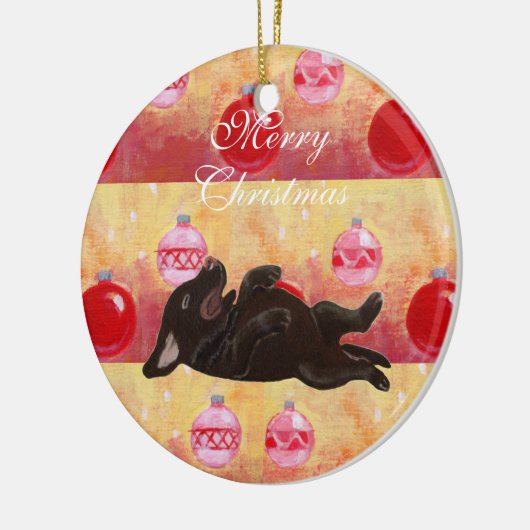 Gepersonaliseerd chocolade laboratorium — Kerstmis Keramisch Ornament (Links)