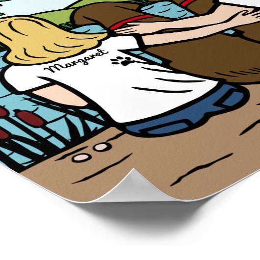 Gepersonaliseerd chocolade labrador Family Blonde  Poster (Hoek)