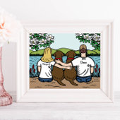 Gepersonaliseerd chocolade labrador Family Blonde  Poster