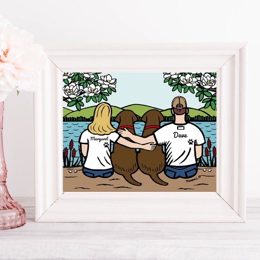 Gepersonaliseerd chocolade labrador Family Blonde  Poster