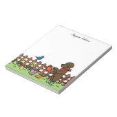 Gepersonaliseerd chocolade labrador Gardener Notitieblok (Linkerzijde)