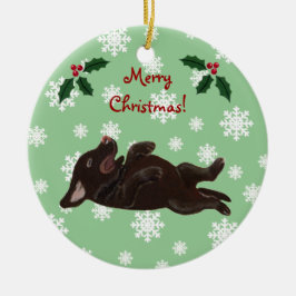 Gepersonaliseerd chocolade labrador Kerstmis Keramisch Ornament
