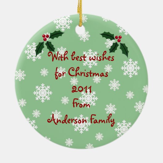 Gepersonaliseerd chocolade labrador Kerstmis Keramisch Ornament (Achterkant)