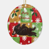 Gepersonaliseerd chocolade labrador Kerstmis Keramisch Ornament (Links)