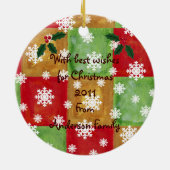 Gepersonaliseerd chocolade labrador Kerstmis Keramisch Ornament (Achterkant)