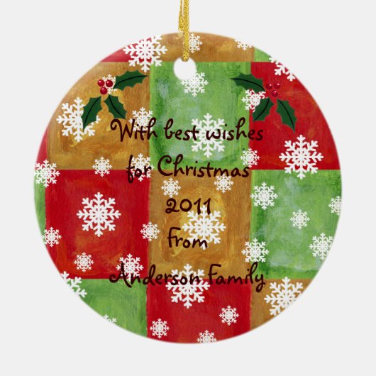 Gepersonaliseerd chocolade labrador Kerstmis Keramisch Ornament (Achterkant)