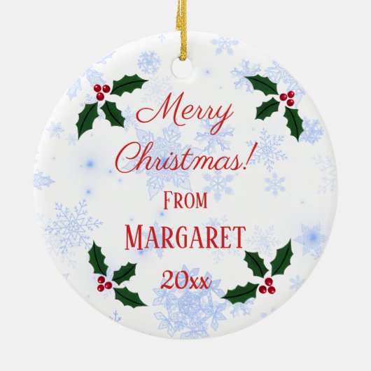 Gepersonaliseerd chocolade labrador Puppy Santa's  Keramisch Ornament (Achterkant)