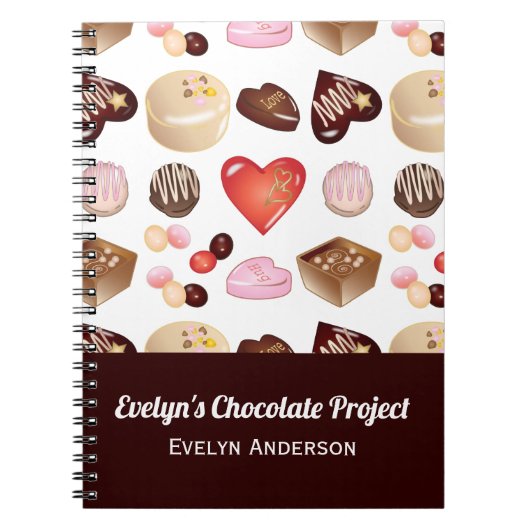 Gepersonaliseerd chocolade Snoep Notitieboek (Voorkant)
