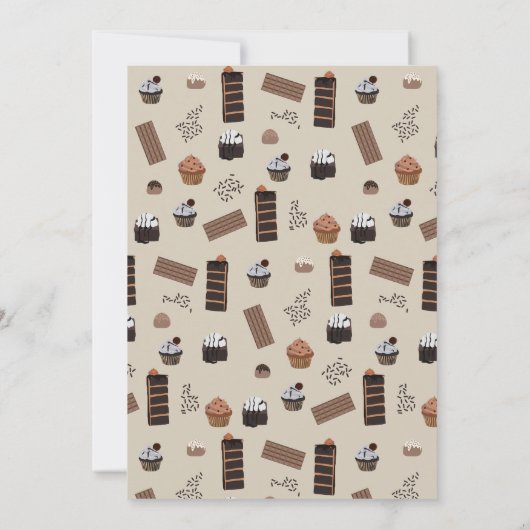 Gepersonaliseerd chocolade thema patroon bedankkaart (Achterkant)