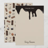 Gepersonaliseerd chocolade thema patroon bedankkaart (Voorkant / Achterkant)