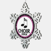 Gepersonaliseerd Choir Music Gift Tin Sneeuwvlok Ornament (Rechts)