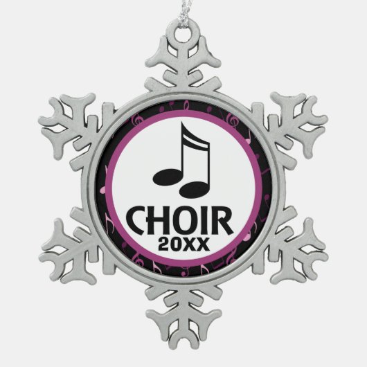 Gepersonaliseerd Choir Music Gift Tin Sneeuwvlok Ornament (Voorkant)