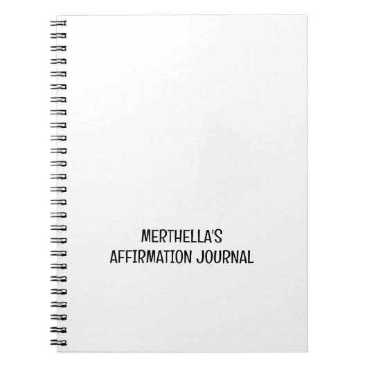 Gepersonaliseerd Christelijk BIJBELS AFFIRMATIEBLA Notitieboek (Voorkant)