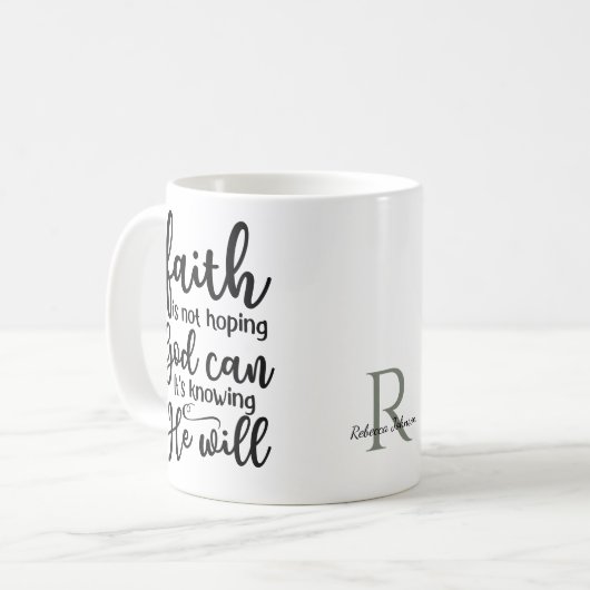 Gepersonaliseerd Christelijk geloof dat God zal ke Koffiemok (Voorkant links)