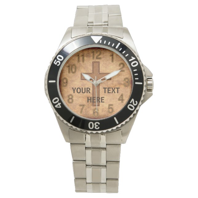  gepersonaliseerd Christelijk horloge JOUW TEKST (Voorkant)