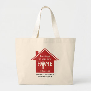 Gepersonaliseerd Christelijk vastgoed Grote Tote Bag