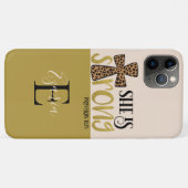 Gepersonaliseerd Christelijk zij is sterke spreekw Case-Mate iPhone Case (Achterkant (horizontaal))