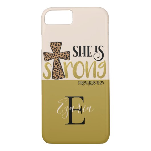 Gepersonaliseerd Christelijk zij is sterke spreekw Case-Mate iPhone Case (Achterkant)