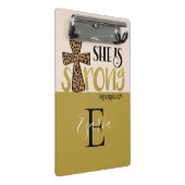 Gepersonaliseerd Christelijk zij is sterke spreekw Mini Klembord (Schuin)