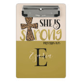 Gepersonaliseerd Christelijk zij is sterke spreekw Mini Klembord (Voorkant)