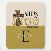 Gepersonaliseerd Christelijk zij is sterke spreekw Muismat (Voorkant)