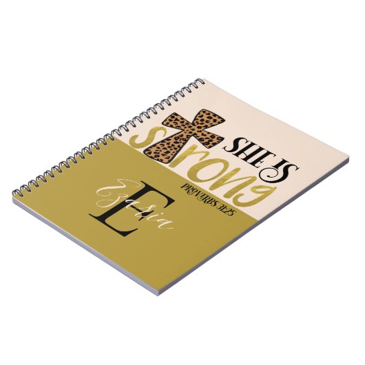 Gepersonaliseerd Christelijk zij is sterke spreekw Notitieboek (Linkerzijde)