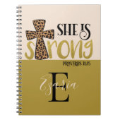 Gepersonaliseerd Christelijk zij is sterke spreekw Notitieboek (Voorkant)