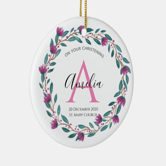 Gepersonaliseerd Christen Godouders Baptism godchi Keramisch Ornament (Rechts)