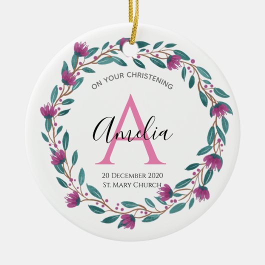 Gepersonaliseerd Christen Godouders Baptism godchi Keramisch Ornament (Voorkant)
