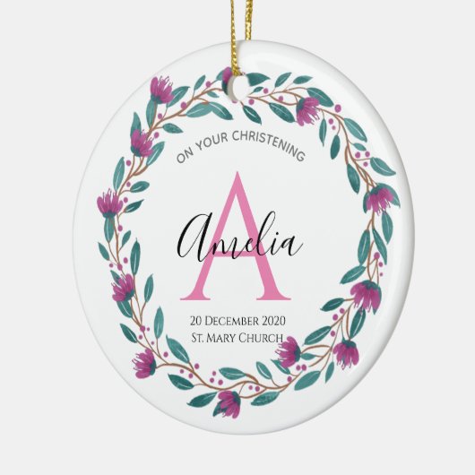Gepersonaliseerd Christen Godouders Baptism godchi Keramisch Ornament (Links)