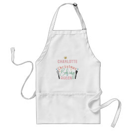 Gepersonaliseerd Christmas Baking Queen Adult Scho Standaard Schort