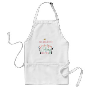 Gepersonaliseerd Christmas Baking Queen Adult Scho Standaard Schort