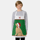 Gepersonaliseerd Christmas Golden Santa Dog Schort (Gedragen)