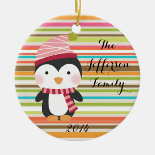 Gepersonaliseerd Christmas Penguin Family Ornament
