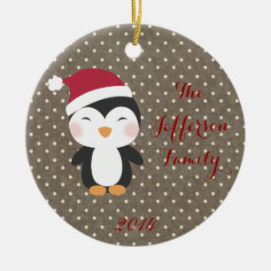 Gepersonaliseerd Christmas Penguin Family Ornament