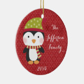 Gepersonaliseerd Christmas Penguin Family Ornament (Rechts)