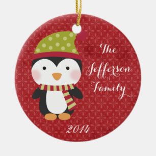 Gepersonaliseerd Christmas Penguin Family Ornament