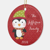 Gepersonaliseerd Christmas Penguin Family Ornament (Links)