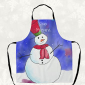 Gepersonaliseerd Christmas Snowman Schort