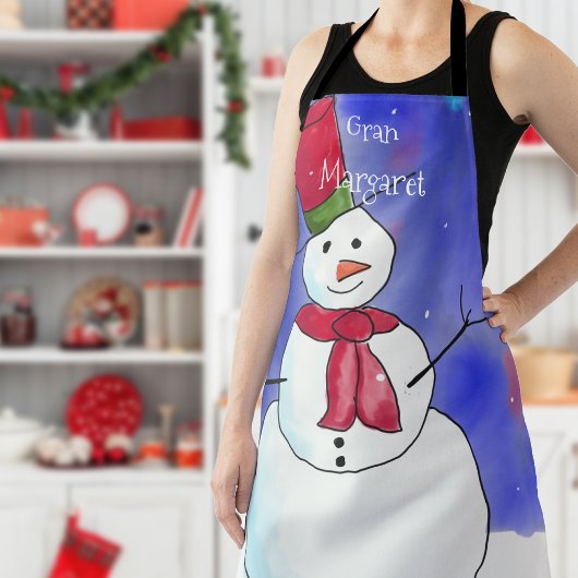 Gepersonaliseerd Christmas Snowman Schort